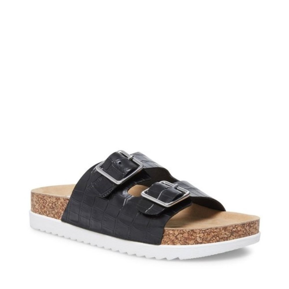 NEW! Steve Madden Gessica Black Croc Burkenstock